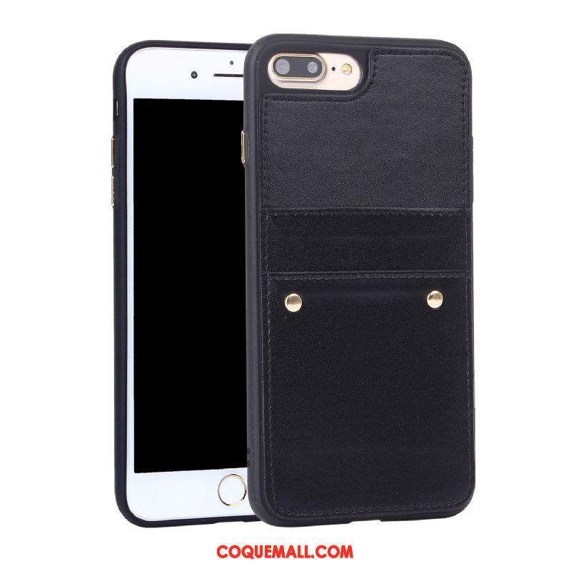 Étui iPhone 8 Plus Protection Carte Téléphone Portable, Coque iPhone 8 Plus Étui En Cuir Incassable Braun