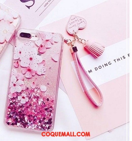 Étui iPhone 8 Plus Tendance Créatif Rose, Coque iPhone 8 Plus Personnalité Strass