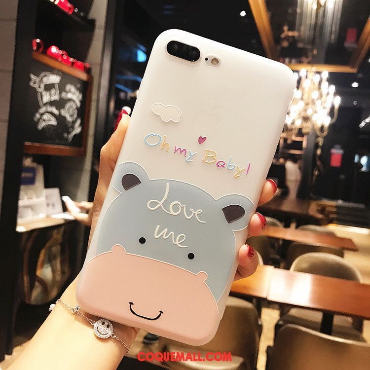 Étui iPhone 8 Plus Tout Compris Dessin Animé Fluide Doux, Coque iPhone 8 Plus Très Mince Gris