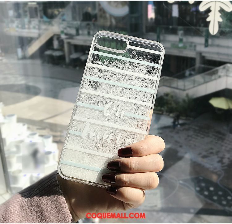 Étui iPhone 8 Plus Transparent Créatif Silicone, Coque iPhone 8 Plus Téléphone Portable Argent