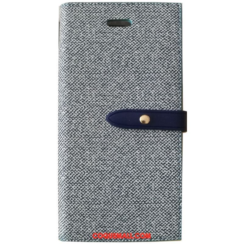 Étui iPhone 8 Plus Étui En Cuir Cuir Gris, Coque iPhone 8 Plus Téléphone Portable Plaid Beige