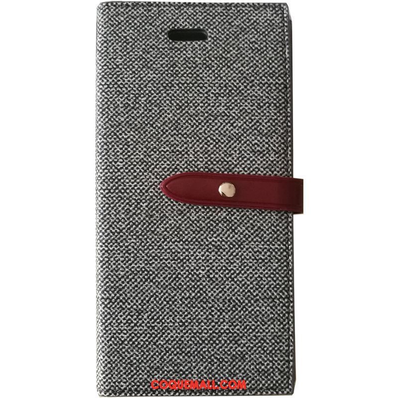 Étui iPhone 8 Plus Étui En Cuir Cuir Gris, Coque iPhone 8 Plus Téléphone Portable Plaid Beige