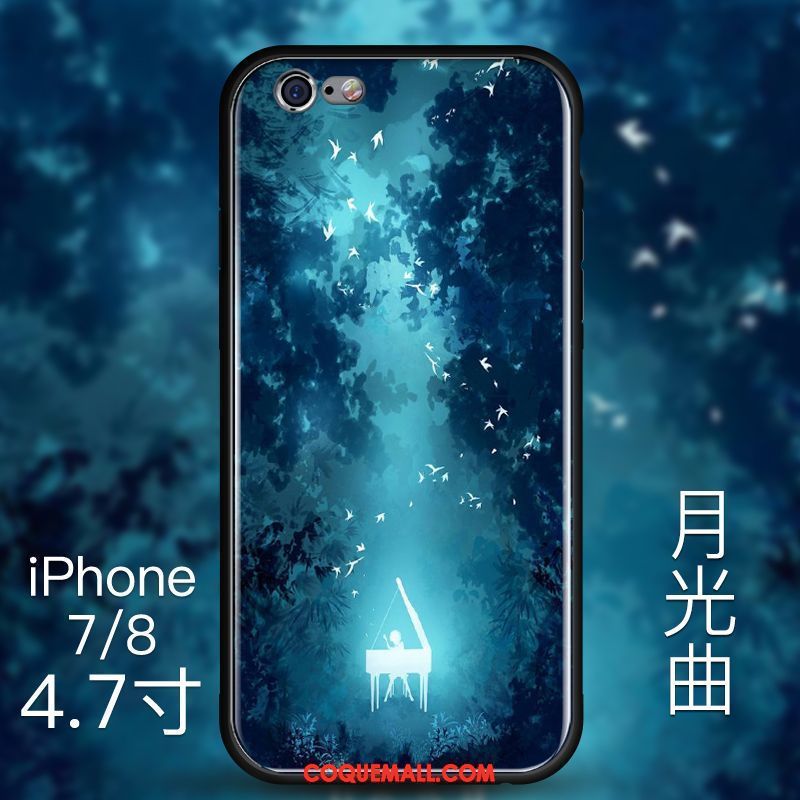 Étui iPhone 8 Tout Compris Personnalité Bleu, Coque iPhone 8 Créatif Tendance