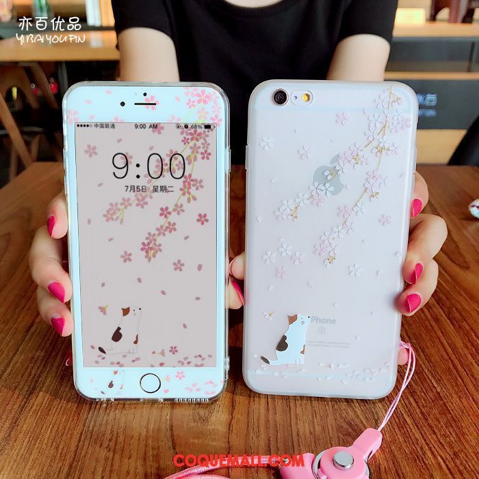 Étui iPhone 8 Transparent Frais Téléphone Portable, Coque iPhone 8 Délavé En Daim Rose