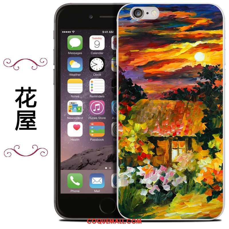 Étui iPhone Se 2020 Téléphone Portable Silicone Peinture À L'huile, Coque iPhone Se 2020 Protection Sac