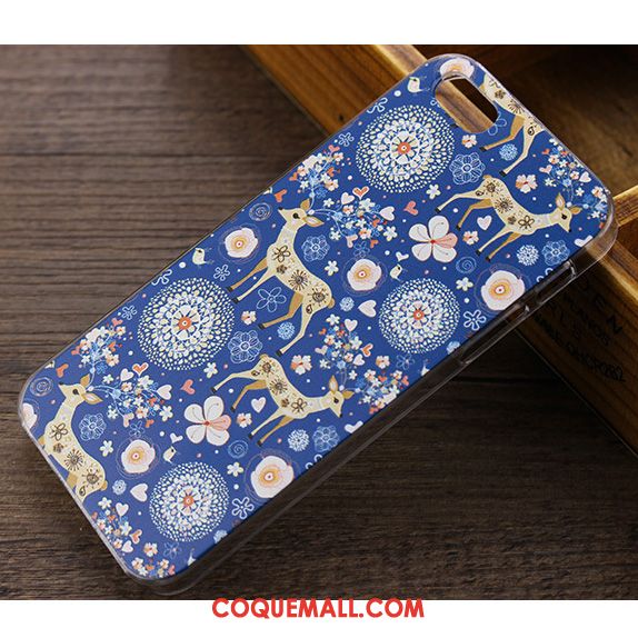 Étui iPhone Se Bleu Clair Charmant Marque De Tendance, Coque iPhone Se Dessin Animé Personnalité