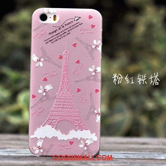 Étui iPhone Se Difficile Dessin Animé Téléphone Portable, Coque iPhone Se Gaufrage Vert