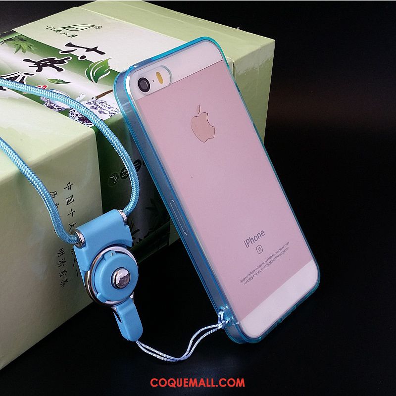 Étui iPhone Se Rouge Téléphone Portable Transparent, Coque iPhone Se Ornements Suspendus Silicone