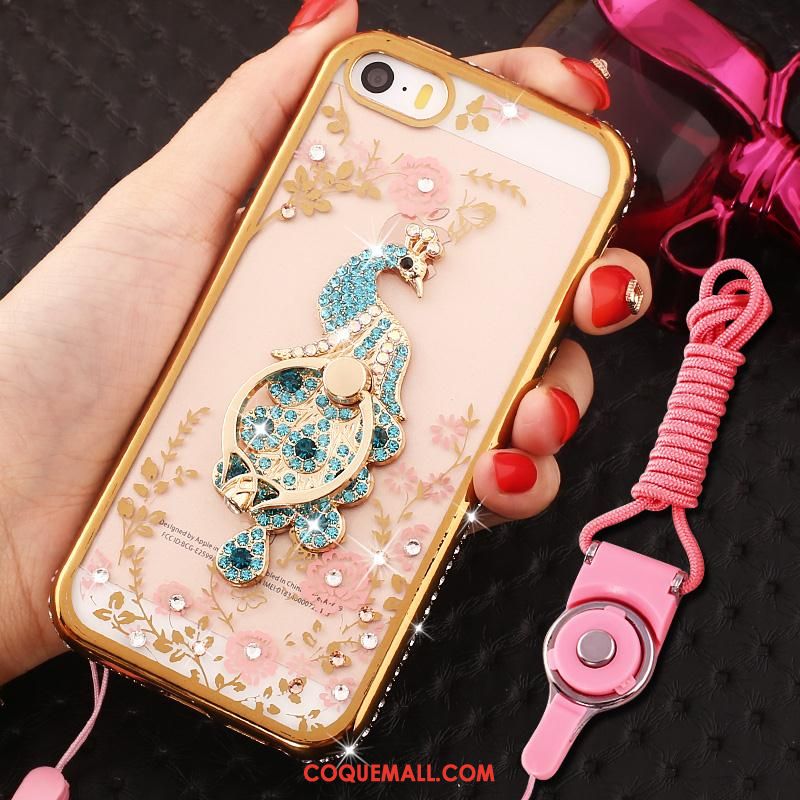 Étui iPhone Se Strass Anneau Téléphone Portable, Coque iPhone Se Incassable Protection