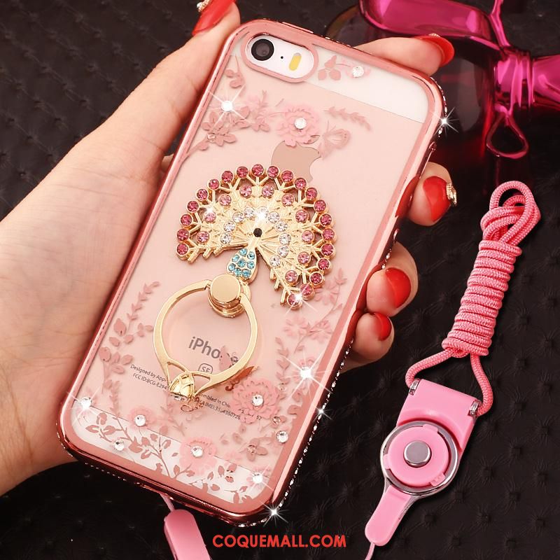 Étui iPhone Se Strass Anneau Téléphone Portable, Coque iPhone Se Incassable Protection