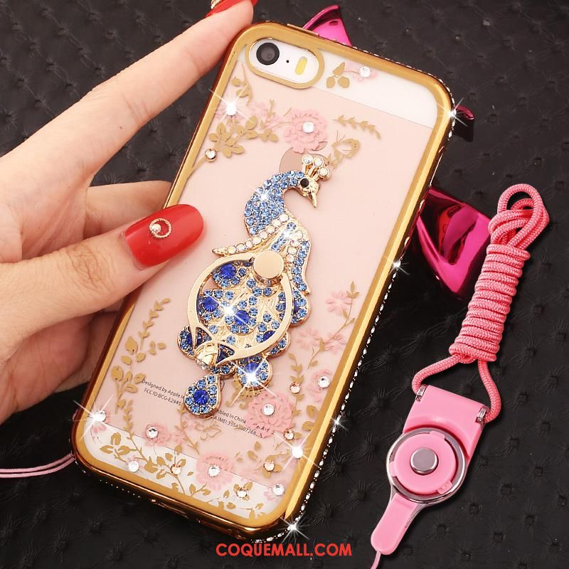 Étui iPhone Se Strass Anneau Téléphone Portable, Coque iPhone Se Incassable Protection