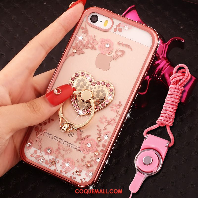 Étui iPhone Se Strass Anneau Téléphone Portable, Coque iPhone Se Incassable Protection