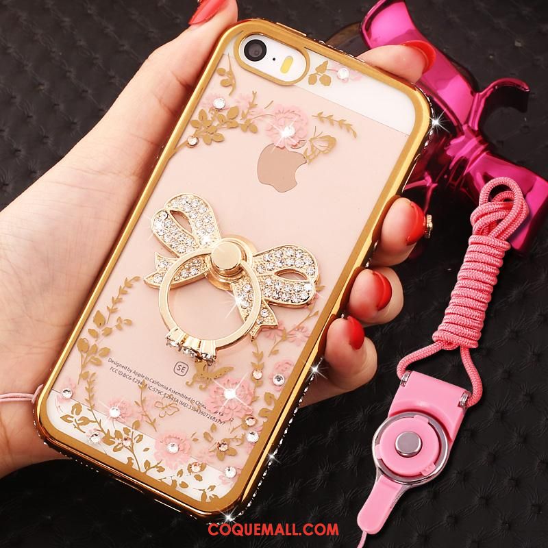 Étui iPhone Se Strass Anneau Téléphone Portable, Coque iPhone Se Incassable Protection