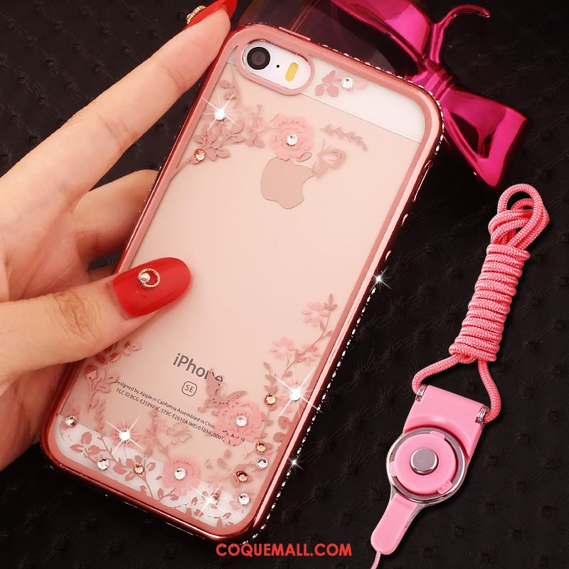 Étui iPhone Se Strass Anneau Téléphone Portable, Coque iPhone Se Incassable Protection