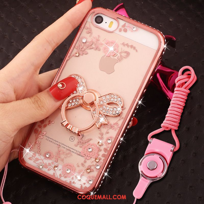 Étui iPhone Se Strass Anneau Téléphone Portable, Coque iPhone Se Incassable Protection