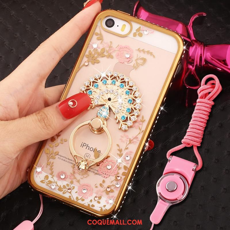 Étui iPhone Se Strass Anneau Téléphone Portable, Coque iPhone Se Incassable Protection