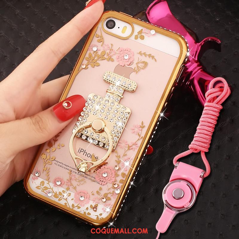 Étui iPhone Se Strass Anneau Téléphone Portable, Coque iPhone Se Incassable Protection