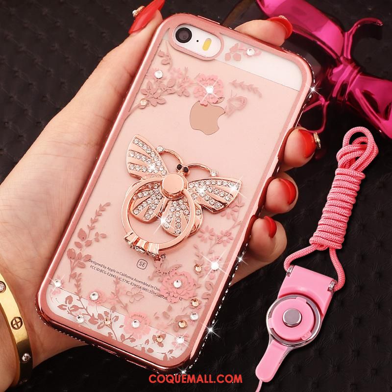 Étui iPhone Se Strass Anneau Téléphone Portable, Coque iPhone Se Incassable Protection