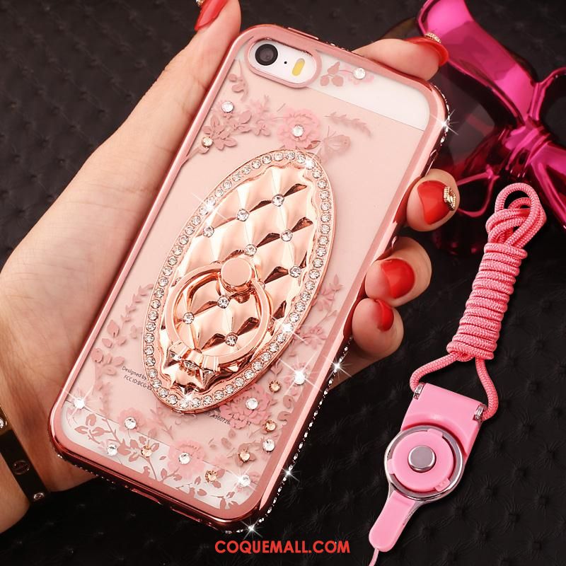 Étui iPhone Se Strass Anneau Téléphone Portable, Coque iPhone Se Incassable Protection