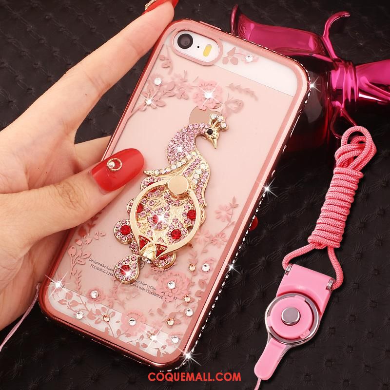 Étui iPhone Se Strass Anneau Téléphone Portable, Coque iPhone Se Incassable Protection