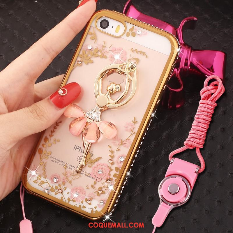 Étui iPhone Se Strass Anneau Téléphone Portable, Coque iPhone Se Incassable Protection