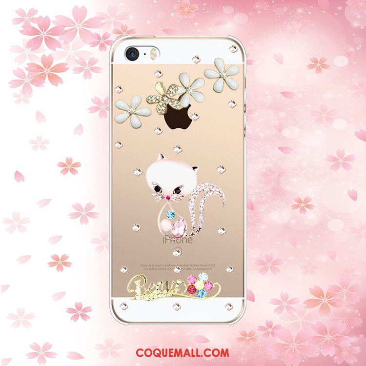 Étui iPhone Se Strass Support Incassable, Coque iPhone Se Téléphone Portable Anneau