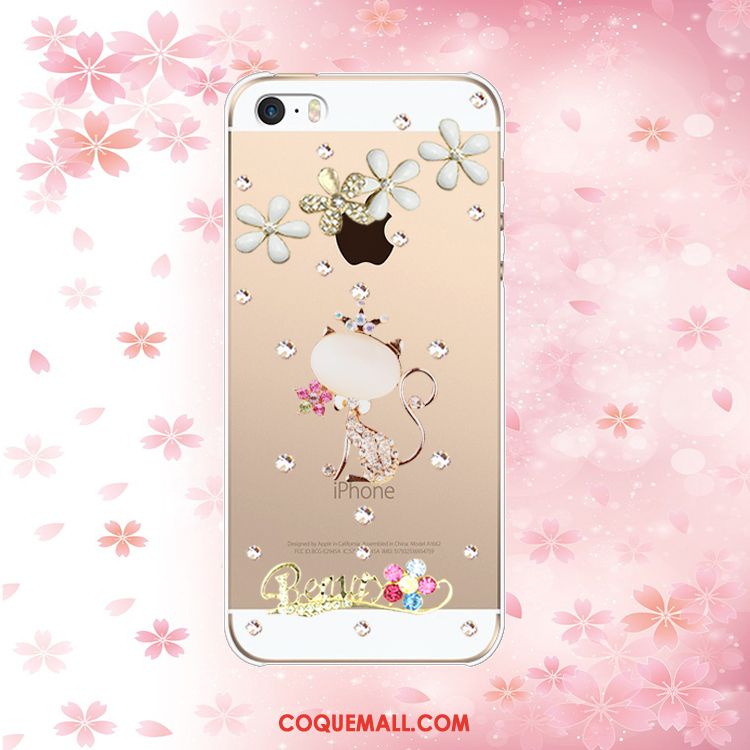 Étui iPhone Se Strass Support Incassable, Coque iPhone Se Téléphone Portable Anneau