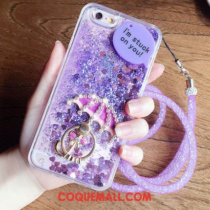 Étui iPhone Se Strass Violet Quicksand, Coque iPhone Se Incassable Protection