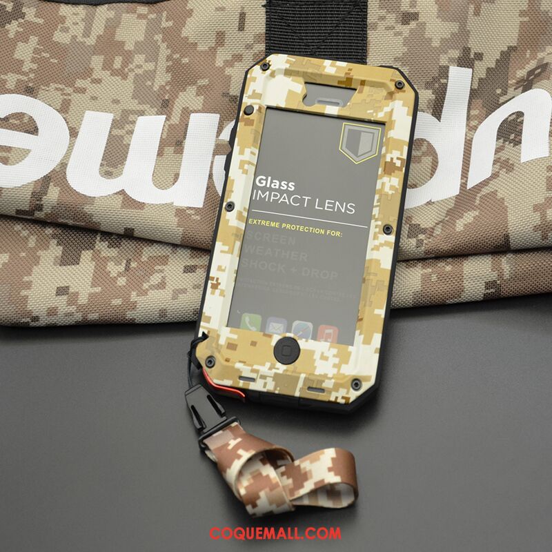 Étui iPhone Se Trois Défenses Camouflage Armure, Coque iPhone Se Incassable Protection