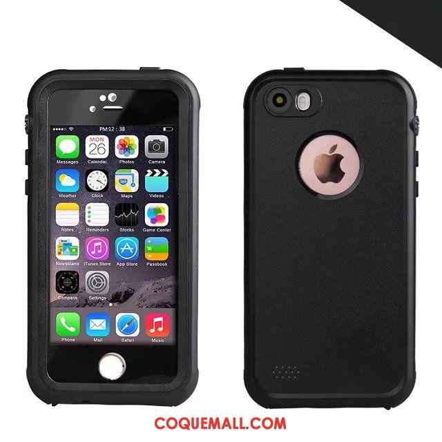 Étui iPhone Se Téléphone Portable Trois Défenses Imperméable, Coque iPhone Se Blanc Incassable