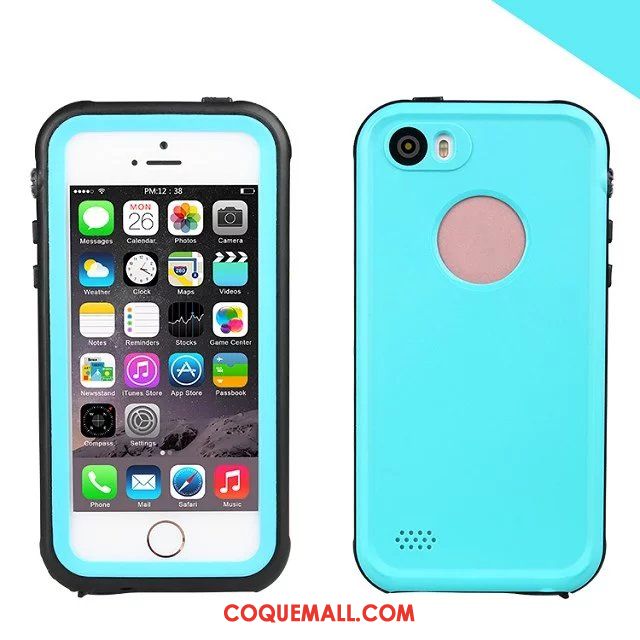 Étui iPhone Se Téléphone Portable Trois Défenses Imperméable, Coque iPhone Se Blanc Incassable