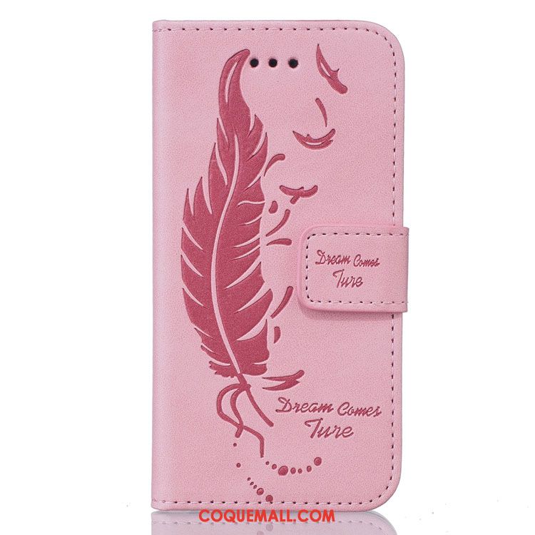 Étui iPhone Se Étui En Cuir Plume Fluide Doux, Coque iPhone Se Violet Téléphone Portable