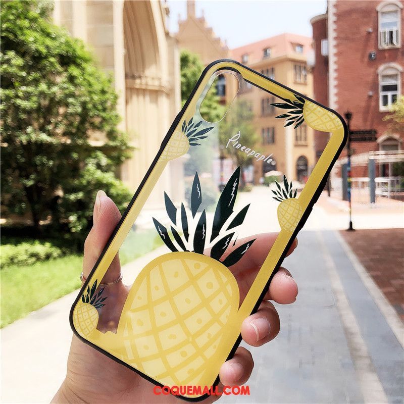 Étui iPhone X Amoureux Verre Jaune, Coque iPhone X Tendance Téléphone Portable