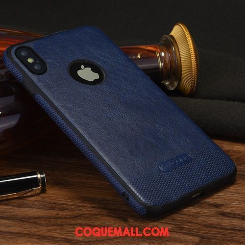 Étui iPhone X Cuir Véritable Légères Incassable, Coque iPhone X Noir Nouveau