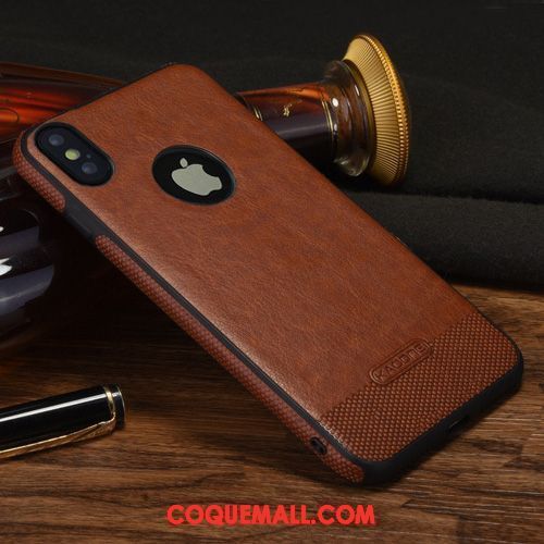 Étui iPhone X Cuir Véritable Légères Incassable, Coque iPhone X Noir Nouveau