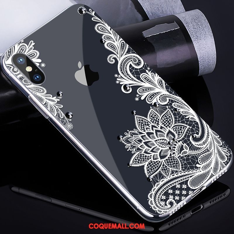 Étui iPhone X Dentelle Protection Personnalité, Coque iPhone X Tout Compris Pu