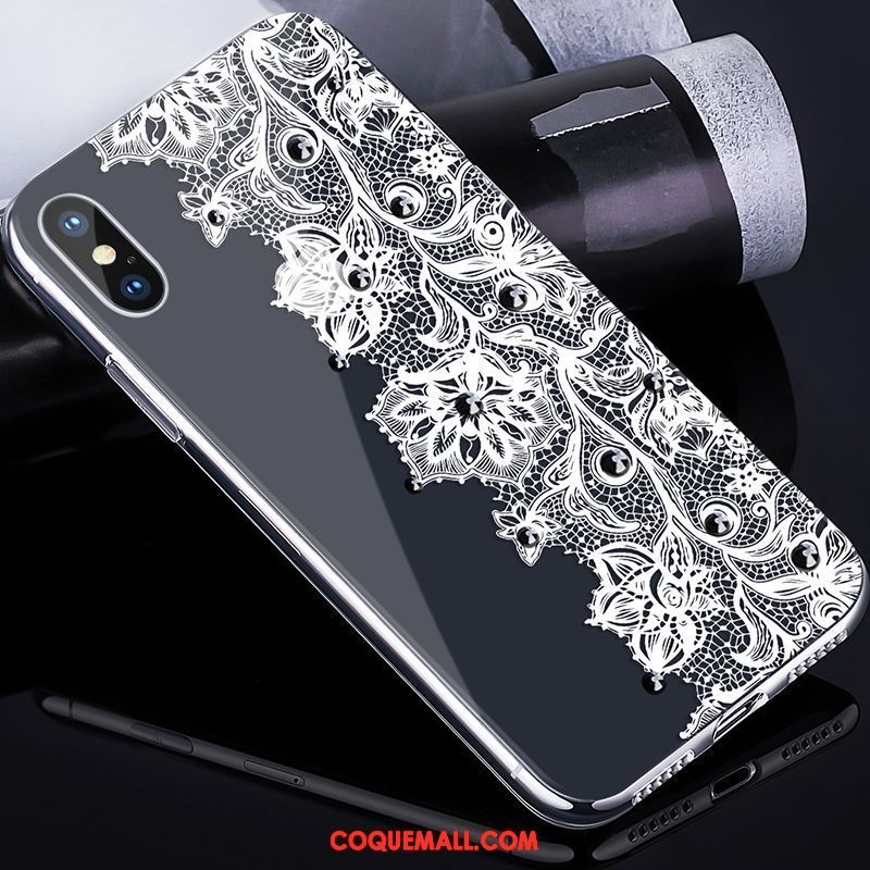 Étui iPhone X Dentelle Protection Personnalité, Coque iPhone X Tout Compris Pu