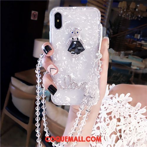 Étui iPhone X Dimensionnel Marque De Tendance Cristal, Coque iPhone X Coquille Ornements Suspendus