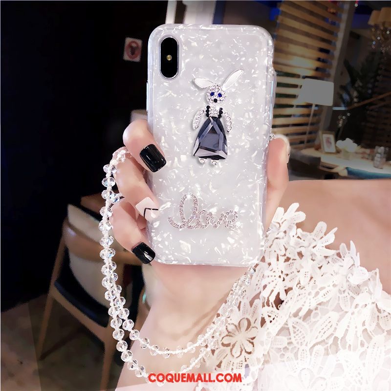 Étui iPhone X Dimensionnel Marque De Tendance Cristal, Coque iPhone X Coquille Ornements Suspendus