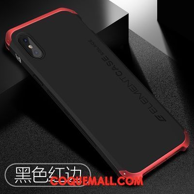 Étui iPhone X Délavé En Daim Protection Tendance, Coque iPhone X Rouge Noir