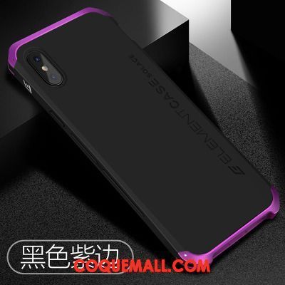 Étui iPhone X Délavé En Daim Protection Tendance, Coque iPhone X Rouge Noir