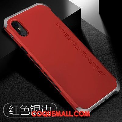 Étui iPhone X Délavé En Daim Protection Tendance, Coque iPhone X Rouge Noir