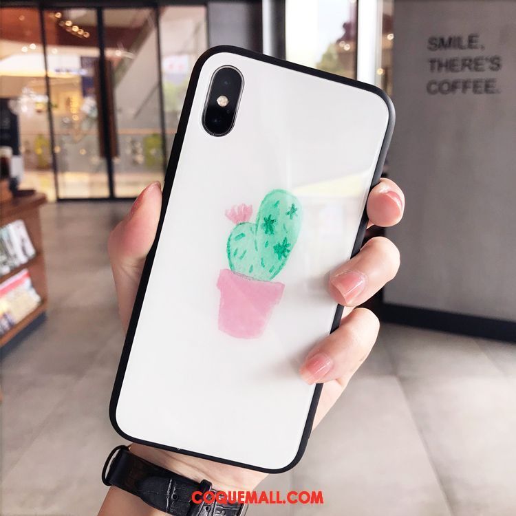 Étui iPhone X Fluide Doux Verre Personnalité, Coque iPhone X Téléphone Portable Petit