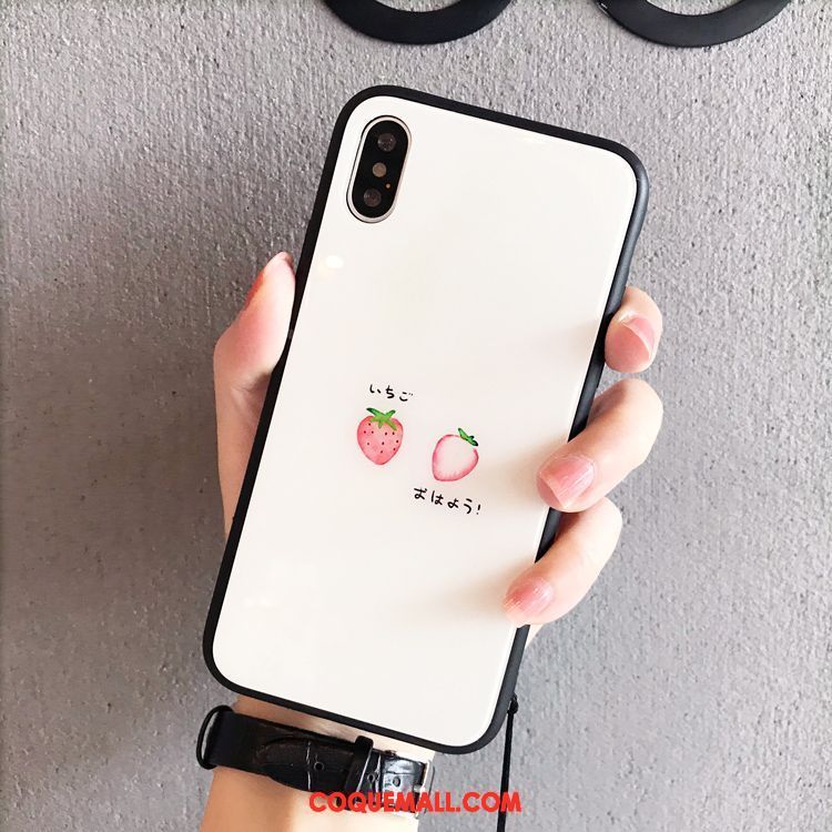 Étui iPhone X Fluide Doux Verre Personnalité, Coque iPhone X Téléphone Portable Petit