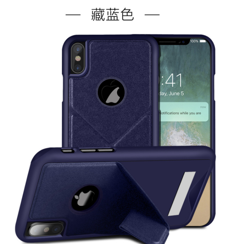 Étui iPhone X Magnétisme Étui En Cuir Support, Coque iPhone X Business Très Mince