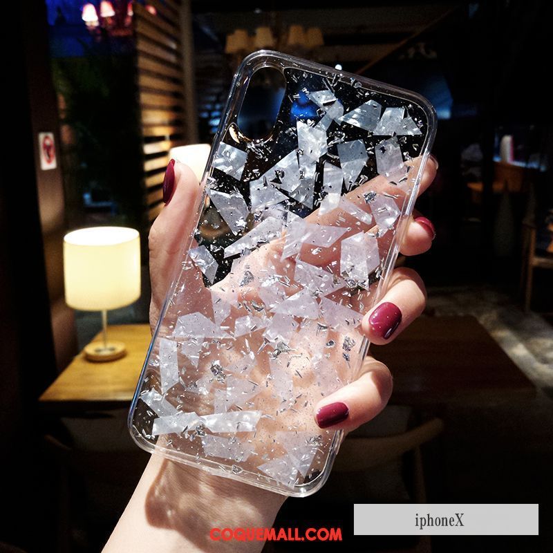 Étui iPhone X Marque De Tendance Silicone Fluide Doux, Coque iPhone X Transparent Incassable