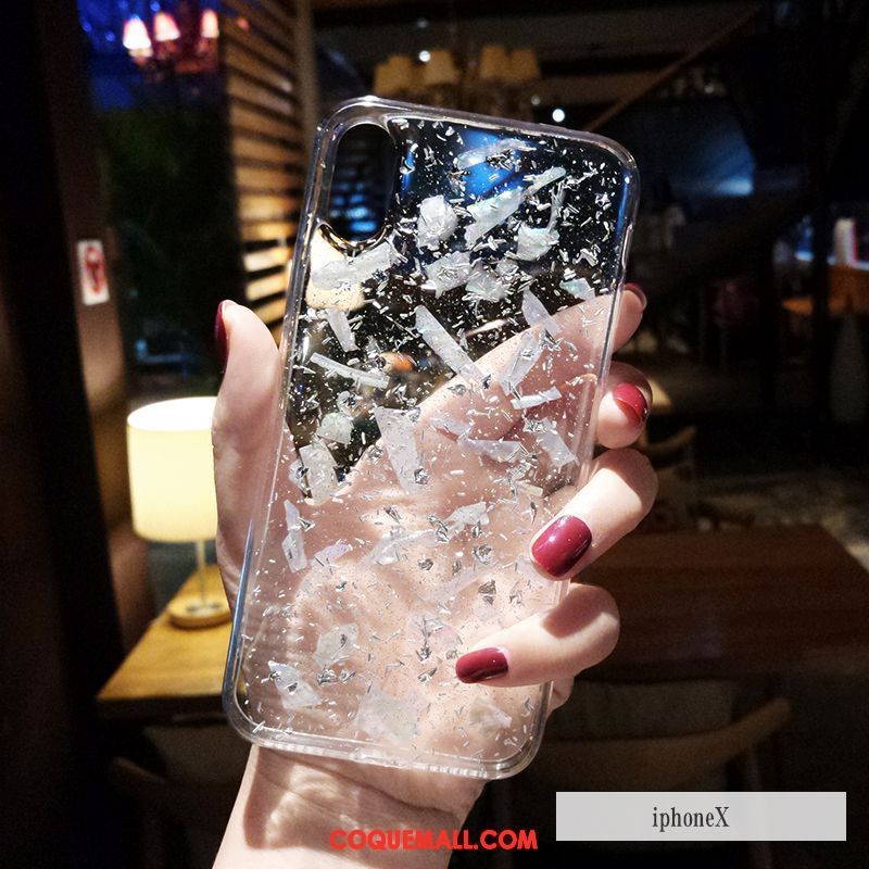 Étui iPhone X Marque De Tendance Silicone Fluide Doux, Coque iPhone X Transparent Incassable