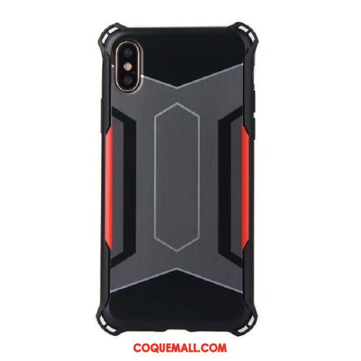 Étui iPhone X Noir Téléphone Portable Ballon, Coque iPhone X Créatif Métal