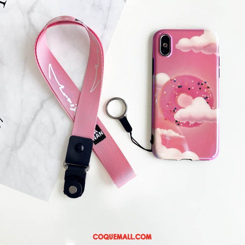 Étui iPhone X Ornements Suspendus Charmant Téléphone Portable, Coque iPhone X Rose Créatif