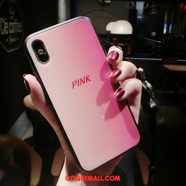 Étui iPhone X Ornements Suspendus Rose Frais, Coque iPhone X Silicone Tendance